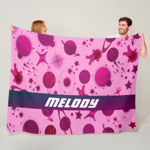 Bovenruimte Planeet Galaxy Maan en sterren patroon Fleece Deken