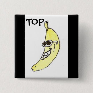 Bovenste bananenknop vierkante button 5,1 cm