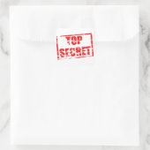 Bovenste geheime rubberstempel vierkante sticker (Tas)