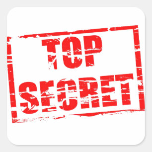 Bovenste geheime rubberstempel vierkante sticker