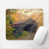 Bovenste Herfsten bedekte brug Vermont Mousepad Muismat (Met muis)