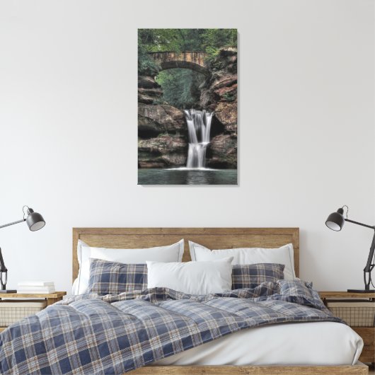 Bovenste Herfsten, Oude grot van het Man, Hocking  Canvas Afdruk (Insitu (Slaapkamer))