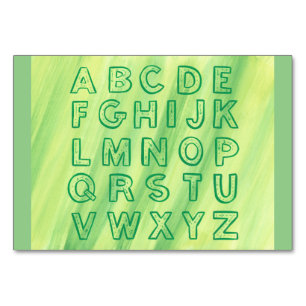 Bovenste Hoesje alfabet tutorial Kaart groen geel