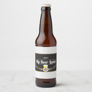 Bovenste plank zwart bier label etiket