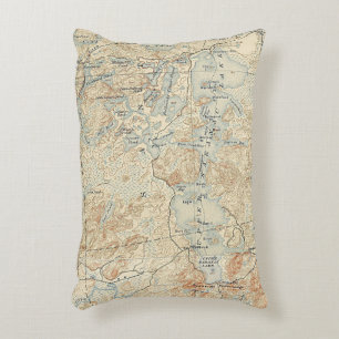 Bovenste Saranac Lake Detail van Old Topographic M Accent Kussen