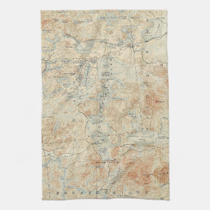 Bovenste Saranac Lake Detail van Old Topographic M Theedoek