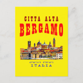 Bovenste stad (Citta Alta) in Bergamo. Italië. Briefkaart