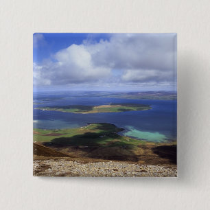 Bovenste uitzicht: braad geluid, graemsay & orkney vierkante button 5,1 cm