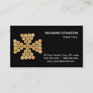 Bovenste uitzicht van de jachtcartridges visitekaartje