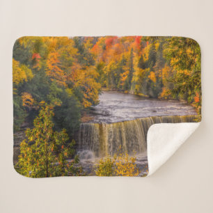 Bovenste waterval met herfstkleuren sherpa deken