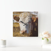 Bovine Beauty - Cattle Vierkante Klok (Huis)