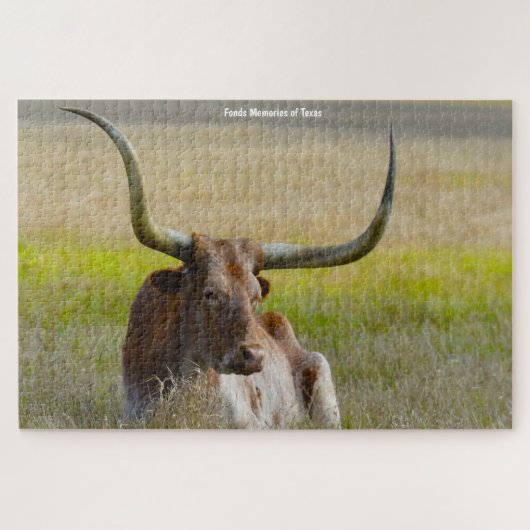 Bovins de la Corne Longue Texas. Jigsaw Puzzle (Horizontal)