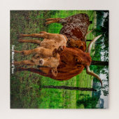 Bovins de la Corne Longue Texas. Jigsaw Puzzle (Horizontal)