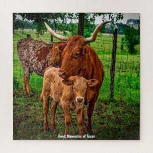 Bovins de la Corne Longue Texas. Jigsaw Puzzle