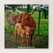 Bovins de la Corne Longue Texas. Jigsaw Puzzle (Vertical)