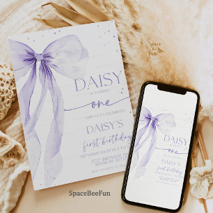 Bow 1er anniversaire Coquette Invitation