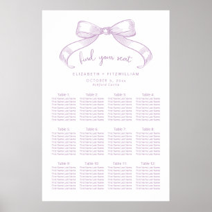 Bow à croquis romantique Poster de la carte de s