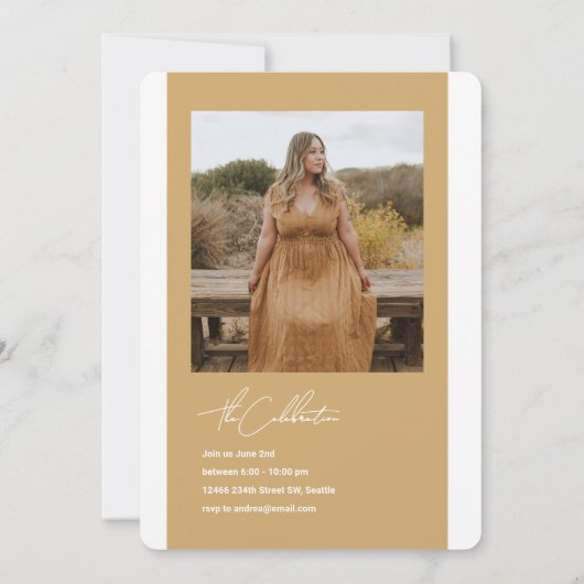 Bow and Branches Graduation Photo Invitation (Dos)