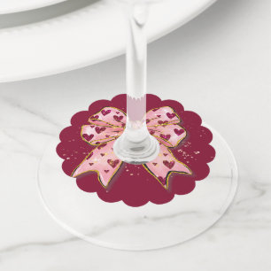 Bow and Hearts wijnglas Label