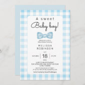 Bow Baby Boy Shower Kaart (Voorkant / Achterkant)