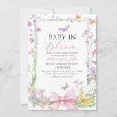 Bow Baby in Bloom Wildflower Baby shower Kaart (Voorkant)