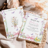 Bow Baby in Bloom Wildflower Baby shower Kaart