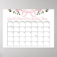 Bow Baby shower Guess de leverdatum Kalender