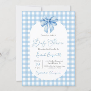 Bow Baby shower Jongensuitnodiging met boog Kaart