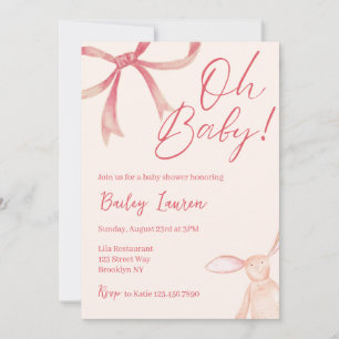 Bow Baby shower Uitnodiging