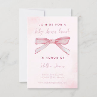 Bow baby shower-uitnodiging kaart