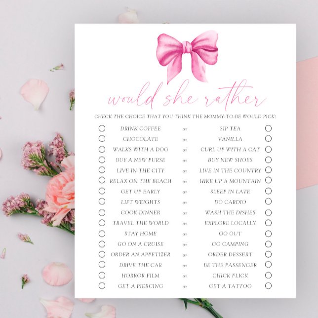 Bow baby shower wil ze liever spel (Creator heeft geüpload)