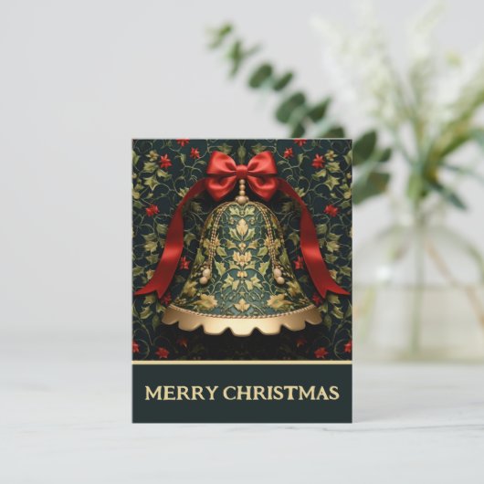 Bow Bell And Vines - Carte de Noël (Debout devant)