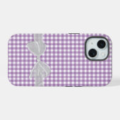Bow blanc sur En vichy violet (Verso Horizontal)