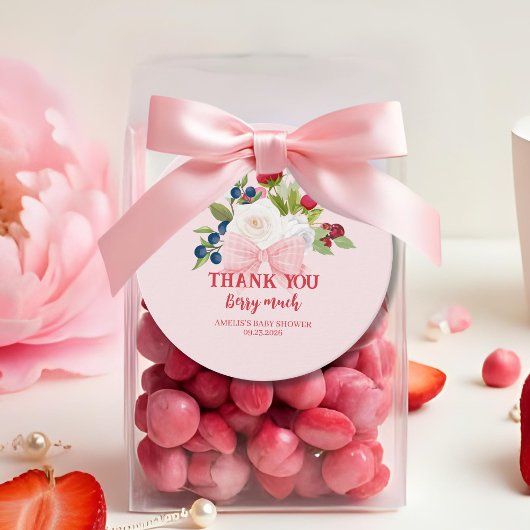 Bow bloemenaardbei Dank je Berry veel Bedankjes Labels