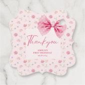 Bow bloemenkleine miss Onederful verjaardag gunst Bedankjes Labels (Achterkant)