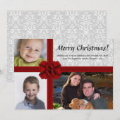 Bow boîte cadeau Faux, 3 photo carte de Noël (Devant / Derrière)