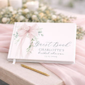 Bow Bridal Shower Greenery ivory Gastenboek