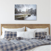 Bow Bridge - Central Park Winter Canvas Afdruk (Insitu (Slaapkamer))