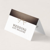 Bow Burlap Rustique Avec Carte D'Enregistrement De (Devant)