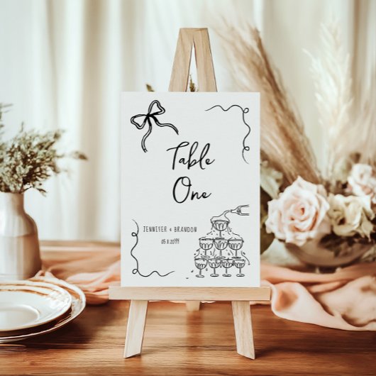 Bow Champagne Tower zwart wit Kaart