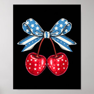 Bow Cherry 4th of July Amerikaanse Patriottische Poster