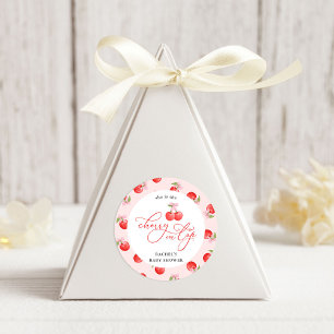 Bow Cherry op Top Baby Girl Shower Ronde Sticker