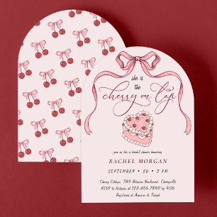 Bow Cherry op Top Cake Roze Vrijgezellenfeest Kaart