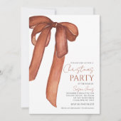 Bow Christmas Party Invitation (Devant)