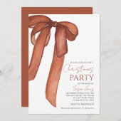 Bow Christmas Party Invitation (Devant / Derrière)