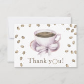 Bow & Coffee brouwen Baby shower Dank u Bedankkaart (Voorkant)