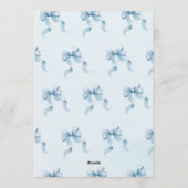 Bow Coquette Blue 1st Birthday  Kaart (Achterkant)