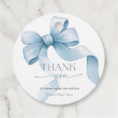 Bow Coquette Boy Baby shower Bedankjes Labels (Voorkant)