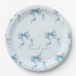 Bow Coquette Boy Baby shower Classic Ronde servett Papieren Bordje