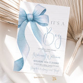 Bow Coquette Boy Baby shower Kaart